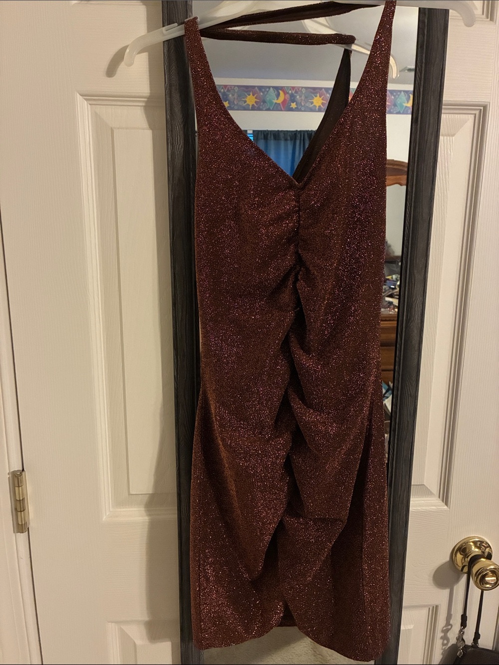 H&M Sparkling Burgundy Mini Dress